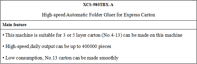 XCS-980TBX-A High-speed Automatic Folder Gluer