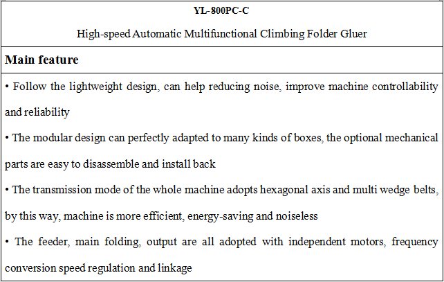 YL-800PC-C High-speed Automatic Folder Gluer with Climbing Section