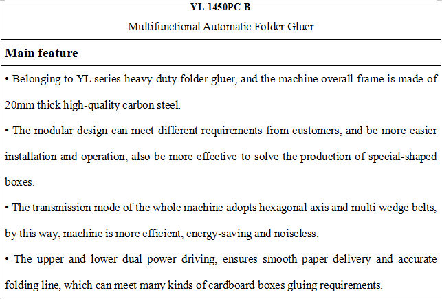 YL-1450PC-B Automatic Folder Gluer