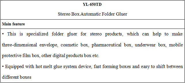 YL-650TD Specialized Folder Gluer for Stereo Products